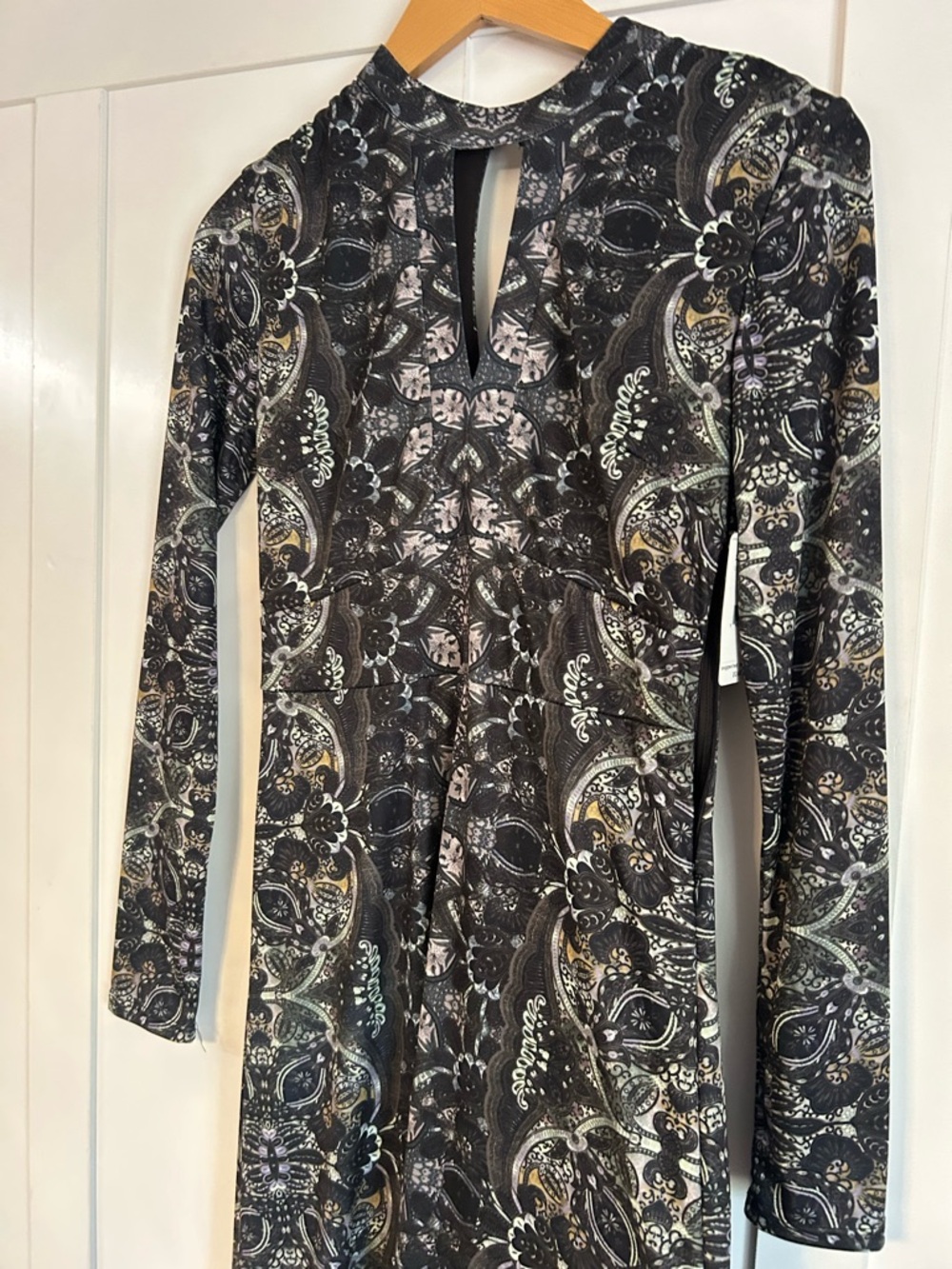 Free People Cabaret Maxi Dress multi-tone gray geometric print - Picture 4 of 7